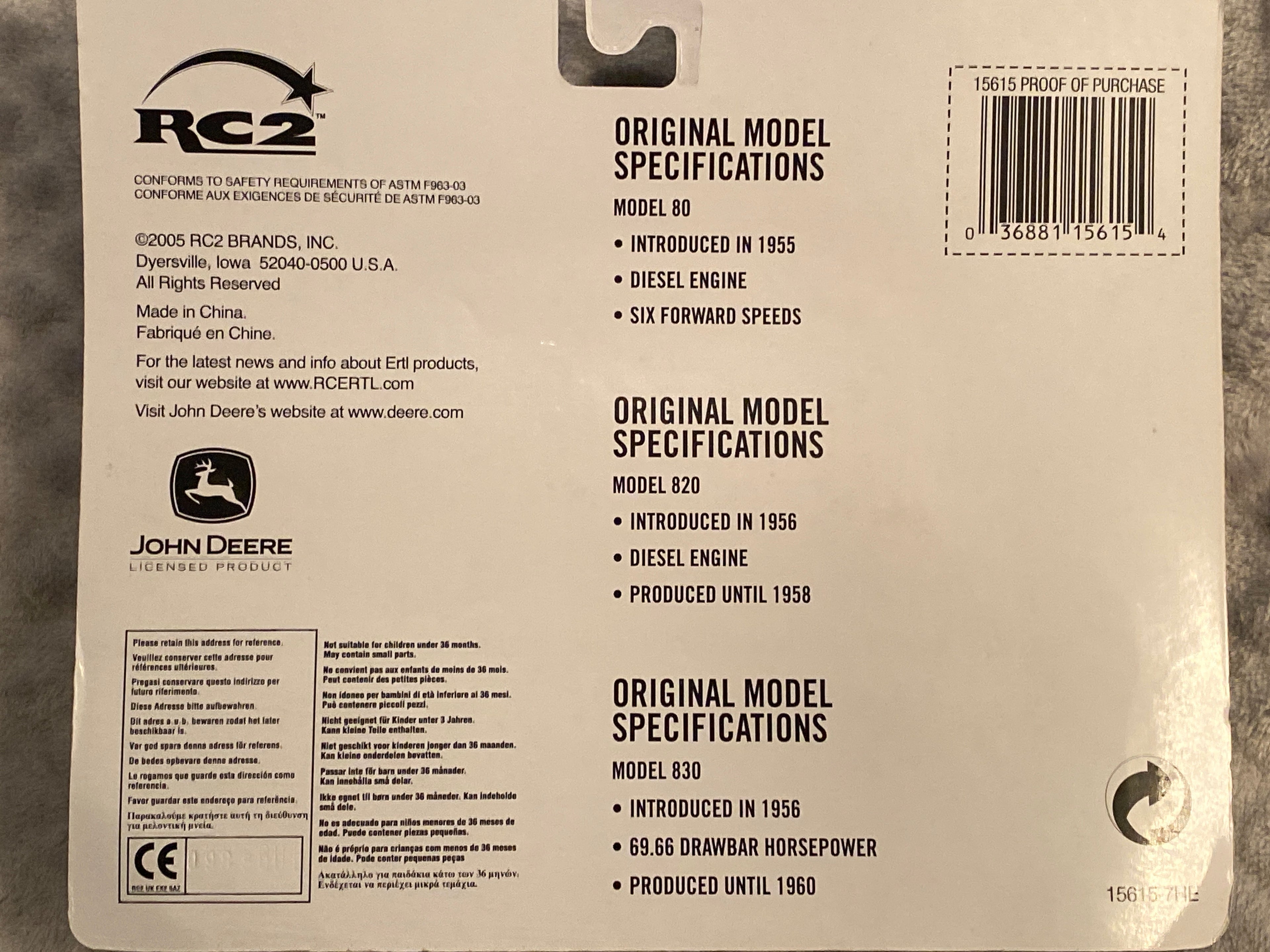 1/64 John Deere 80/820/830 Set