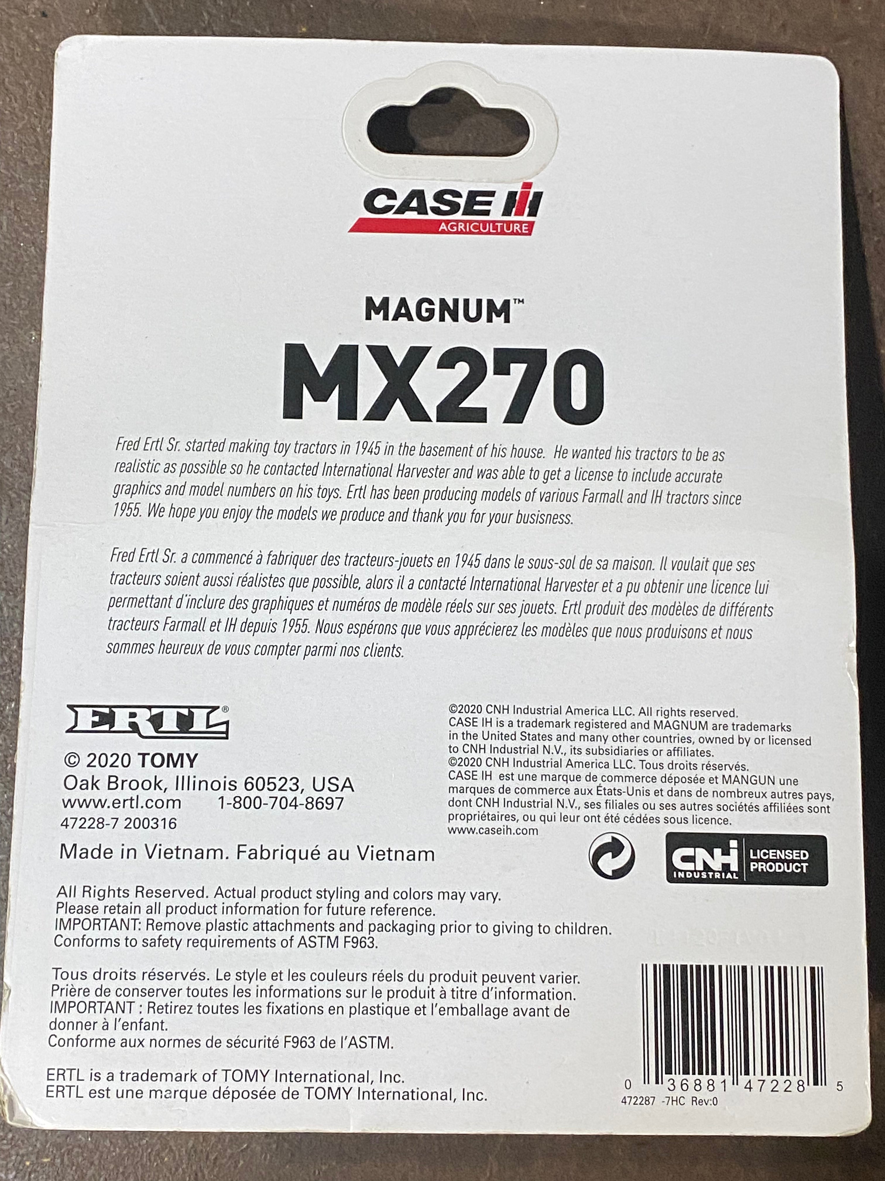 Package Damage 1/64 Case MX270 Magnum Ertl 75th Anniversary